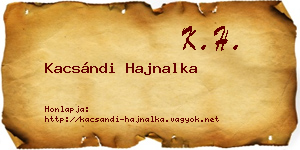 Kacsándi Hajnalka névjegykártya