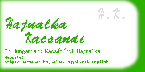 hajnalka kacsandi business card